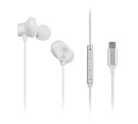 Panasonic RP-TCM225DEW USB-C Écouteurs Intra-Auriculaires, Casque Filaire avec Micro et Télécommande Intégrés, Basses Puissantes, Ajustement Personnalisable, Câble de 1,2 m, Blanc