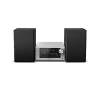 Panasonic SC-PM702EB-S Neat Micro chaîne stéréo compacte avec CD, Radio Dab+/FM, USB et Bluetooth, Haut-parleurs 80 W, contrôle des Basses, Argent.