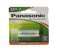 2 Piles Rechargeables AAA / HR03 750mAh Panasonic for DECT