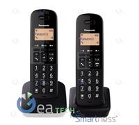 Panasonic Téléphone Fil Double KX-TGB612JTW + Carnet D'Adresses 50 Numéros Black