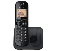 Panasonic Téléphone fixe sans fil avec écran LCD, identification de l'appelant, répertoire téléphonique à 50 numéros, touche de navigation, mode ECO et réduction du bruit (KX-TGC210) Noir [Version Espagnole]