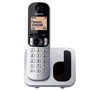 Panasonic Téléphone fixe sans fil avec écran LCD, identification de l'appelant, répertoire téléphonique à 50 numéros, touche de navigation, mode ECO, réduction du bruit TGC21 Solo (KX-TGC210) Argent