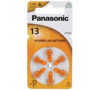 6 Piles Auditives PR13 / PR48 Panasonic Hearing Aid