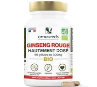 Panax Ginseng Rouge BIO de Corée | Extrait haute concentration | Énergie, Vigueur, Anti-stress, Concentration | 60 gélules de 400mg | Qualité Supérieure