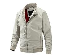 PANBOB Veste Sport Homme Course Plein Air Entraînement Confortable Simple Veste Softshell Homme Léger Coupe Vent Col Montant Décontracté Printemps Et Automne Veste Transition Homme M-Khaki1 XXL