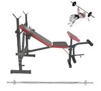 Panca Multifonction + Bilanciere 180 cm Musculation Levage Poids Crunch