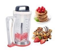 Pancake Batter Dispenser, Pancake Mix Dispenser with Squeeze Handle Multifunction Manual Cupcake Batter Separator with Mixing Function and Measuring Scale