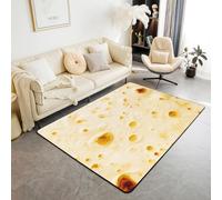 Pancake - Tapis de sol d'intérieur à grains sains et délicieux pour filles et garçons, tapis d'entrée amusant et tendance, simple, antidérapant, jaune, décoration de canapé, salon, 0,9 x 1,5 m