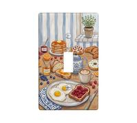 Pancakes Plaque de protection pour interrupteur simple en plastique beige chaud Taille standard pour nouvel appartement, maison, chambre à coucher, bureau (simple)