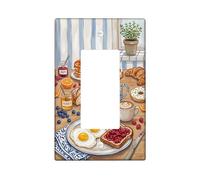 Pancakes - Plaque murale décorative pour interrupteur à bascule simple, confortable et rustique en plastique, beige chaud, taille standard, pour maison, salon, nouvel appartement