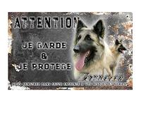 Pancarte attention au chien personnalisée berger belge tervueren - pré percée et vis fournies. De 30 cm à 15 cm…