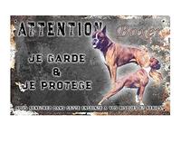 Pancarte attention au chien personnalisée chien boxer - pré percée et vis fournies. De 30 cm à 15 cm…