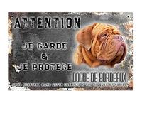 Pancarte attention au chien personnalisée dogue de bordeaux adulte - pré perforée et vis comprises. De 30 cm à 15 cm…