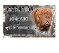 Pancarte attention au chien personnalisée dogue de bordeaux - pré percée et vis données. De 30 cm à 15 cm…