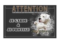 Pancarte Chien personnalisée Dogue Argentin - pré perforée et vis proposées. De 30 cm à 15 cm…