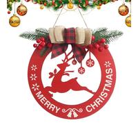 Pancarte de Bienvenue de Noël Rustique - Cintre en Bois de 30 x 30 x 5,5 cm avec Noël et Porche Multifonctionnel, décoration de Patio | Corona