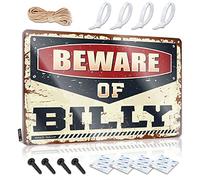 Pancarte de boisson pour la maison, le bar, le panneau « Beware of Billy », panneau mural pour la maison, décoration de bar (dimensions : 30 x 40 cm)