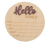 Pancarte de Naissance Ronde en Bois pour Prénom de Bébé, pour Photo | Style Simple et Délicat, Surface Lisse sans Bavure, Coloris Pourpre, Annonce et Souvenir