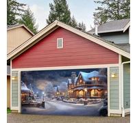 Pancarte de Noël à suspendre - 480 x 210 cm - Bannière de porte de garage extérieure - Grande couverture de porte décorative de Noël - Décoration de vacances, extérieur, garage, maison, mur B (B, 480