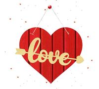Pancarte de porche de Saint-Valentin - 1 pièce de décoration de porte en forme de cœur, signe de bienvenue rouge pour la Saint-Valentin | Patère en papier pour décoration de porte Prin