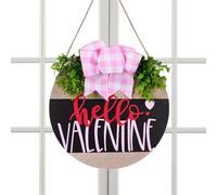 Pancarte De Porte - Ronde en Bois Style Ferme Romantique | Porte-Cœur Saint Valentin | Décoration Murale Fenêtre Fête Halloween Noël Mariage
