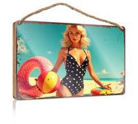 Pancarte de vacances pour porche de plage avec couleurs vives Décoration de maison occidentale 23 x 35 cm