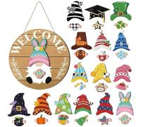 Pancarte GNOME pour Porte D'entrée | Design Interchangeable avec Pièces Aimantées,Enseigne De GNOME Modifiable pour La Maison,pour Portail Extérieur Mur Intérieur Et Événements De Fête