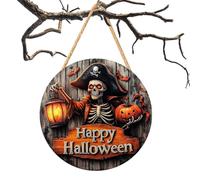 Pancarte Halloween pour Porte d'Entrée - Panneau Mural Bois 2D Halloween - Art Mural Maison Hantée Pirate Fantôme Citrouille pour Mariage Gothique Festival d'automne Porche Couloir