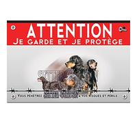Pancarte métal Attention au chien chien setter gordon