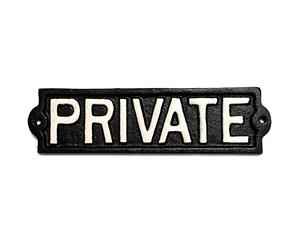 Pancarte «Private » en fonte pour utilisation à l’extérieur, dans un jardin, une cour