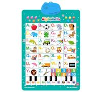 Pancartes murales parlantes pour enfants - Jeu interactif de piano et de chansons, numéro animal vocabulaire interactif affiches préscolaires, pour enfants de 1 à 6 ans, garçons et filles, jardin