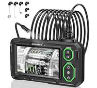 Pancellent Caméra d'inspection Endoscopique Industrielle,Caméra d'égout Endoscopique IPS de 4,3 Pouces avec Serpent étanche IP67 Portable 1920P avec 8 lumières LED,câble Semi-Rigide de 5M