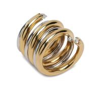 Panconesi - Spiral Motif Engraved Logo Ring - Femme - Accessoires - Jaune - Taille: ONE Size