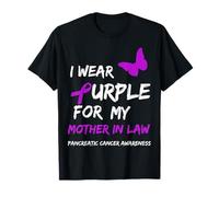 Pancreatic Cancer I Wear Purple for My Mother in Law Ribbon T-Shirt