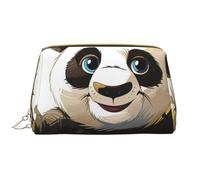 Panda 1 trousse de maquillage imprimée pour femme et maman, grande trousse de maquillage de voyage en cuir PVC, cadeau mignon, trousse de toilette avec fermeture éclair, blanc, Taille unique, Trousse