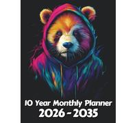 Panda 10 Year Monthly Planner: Large 120 Month Sunday to Saturday Calendar | Gift For People Who Love Forest Animals, Bear Lovers | Ideal for ... and Busy Individuals | 8.5 x 11 Inches | v1