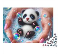 Panda 1000 Pièces Bubble bébé Panda Puzzle Adulte Impression HD Anti-Stress pour S'amuser pour Débutants pour Collectionner Édition Limitée 52x38cm/1000pcs