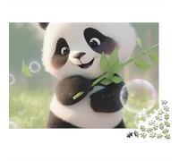 Panda 1000 Pièces Bubble Mignon Panda Puzzle pour Adultes Carton Résistant Anti-Stress Stimuler l'esprit pour Passionnés avec Affiche Guide 52x38cm/1000pcs