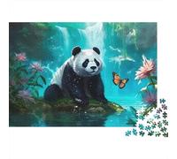 Panda 1000 Pièces Cascade Panda Puzzle pour Adultes Qualité Premium Anti-Stress pour Passionnés pour Collectionner Édition Limitée 52x38cm/1000pcs