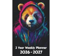 Panda 2 Year Weekly Planner: 104 Week Sunday to Saturday Calendar | Gift For People Who Love Forest Animals, Bear Lovers | Ideal for Professionals, Students, and Busy Individuals | 6 x 9 Inches | v1