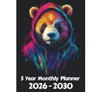 Panda 5 Year Monthly Planner: Large 60 Month Sunday to Saturday Calendar | Gift For People Who Love Forest Animals, Bear Lovers | Ideal for ... and Busy Individuals | 8.5 x 11 Inches | v1