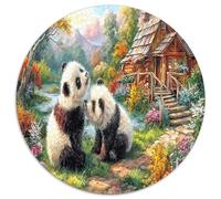 Panda Amour Jigsaw Puzzle Jeu De Famille 1000 Pièces Le trésor National de la Chine Puzzle Jouet Éduchatif Idées Cadeaux pour Adultes Et Enfants À Partir De 12 Ans 1000pcs (67.5x67.5cm)