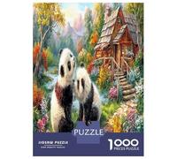 Panda Amour Jigsaw Puzzle Jeu Difficile pour Les 1000 Piece Le trésor National de la Chine Puzzle Jouet Éduchatif Divertissement Créatif pour Adultes 70x50cm/1000pcs