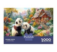 Panda Amour Jigsaw Puzzle Jeu Difficile pour Les 1000 Pièces Le trésor National de la Chine Puzzles Décoration Intérieure Idées Cadeaux Aux Adultes Et Enfants 70x50cm/1000pcs