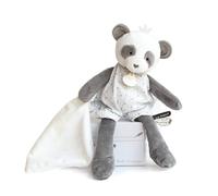 DOUDOU ET COMPAGNIE - Peluche Panda Avec Doudou Mouchoir - 28 cm - Collection Attrape-Rêve - Idée Cadeau Naissance pour Filles et Garçons - Boîte Cadeau Incluse - Garantie Doudou Perdu - DC3544