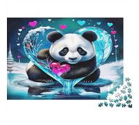 Panda au Cœur d’Eau, Puzzle 1000 pièces, Animaux rares, Difficile et exigeant, Carton Durable pour passionnés de Puzzles, Cadeau de fête, 52x38cm