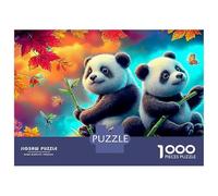 Panda Automne 1000 Piece Precise Interlocking Panda Automne Jigsaw for Teens Digital Detox Frameable Puzzle Stay at Home Fun Limited Edition 52x38cm/1000pcs