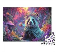 Panda avec Couronne de Fleurs Puzzle pour Adultes : Faune Sauvage Défiant 1000 Pièces, Jeux Éducatifs, Décoration Maison Et Cadeau 70x50cm/1000pcs
