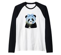 Panda avec Masque de beauté et myrtilles - Motif Bien-être Manche Raglan