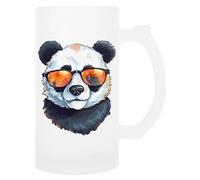 Panda Avec Orange Lentille Tasse À Bière En Verre Avec Poignée Beer Mug Drinking Cup